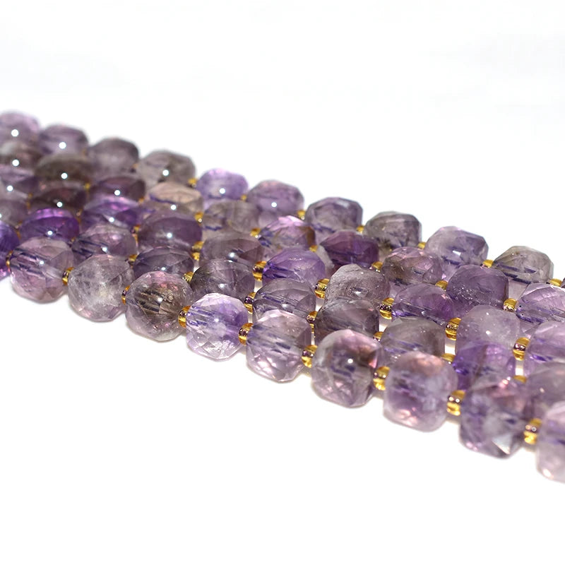 Factory Wholesale Price 100% Natural 8*8mm Faceted Light Amethyst Loose Gemstone Beads