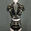 Nightclub bar DJ Singer Stage Costume DS Jazz Pole Dance Domineering Sexy Party Rave 2 Piece Black Hiphop Outfits