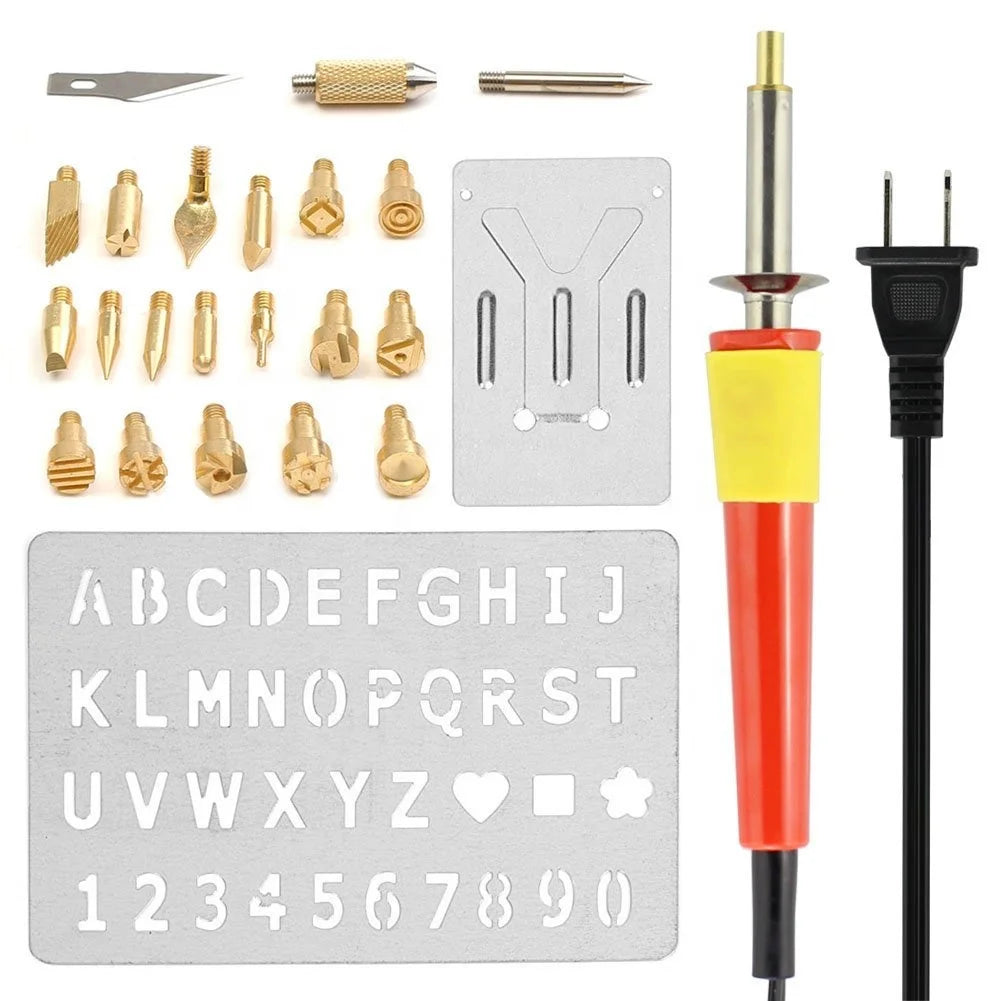 TOPEAST Red 120V US Plug Professional Wood Burning Tool Set CE ROHS Certified Pencil Grip Pen Kit Extra Tips Plastic Box HOBBY