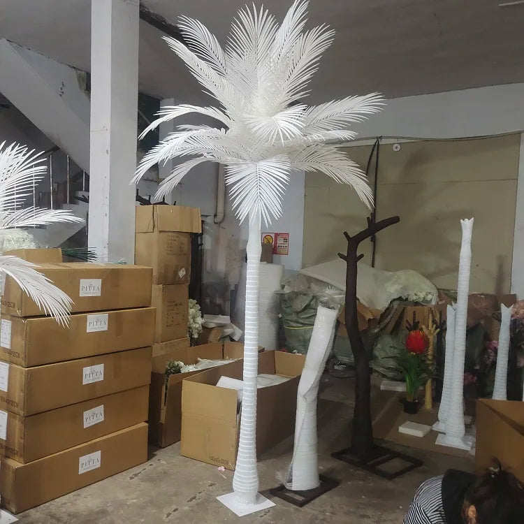 L888 Window Backdrop Decoration Customized Large Tree Artificial pink White Black Palm Tree for Decor