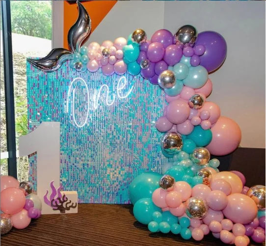 Whosale Blue Shimmer Wall Panel Royal Blue Sequin Backdrop Curtain for Wedding Decoration