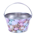 Hot Sales Empty Easter Holiday Metal Tin Bucket with Handle Packing for Coloulrful Eggs Eco-Friendly