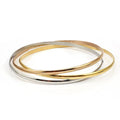 3 Colors Smooth Fashion Wedding Bangle 3pcs/set Silver Gold and Rose Gold Color Simple Wiring Bracelet Wristband Wire Bangles