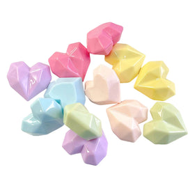 Good Quality Bulk Stock Glossy Effect Flatback Resin Diamond Heart for Diy Decoration