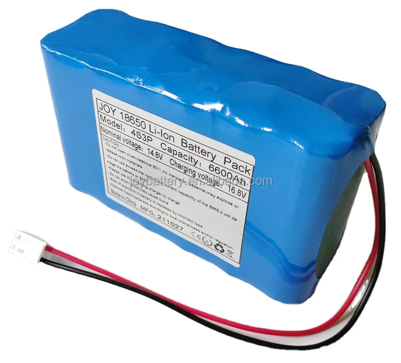 14.8V 6600mAh 18650 4S3P Rechargeable lithium Li Ion Battery Pack with Pcb and Connector