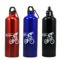 Portable Bicycle Pattern Mountain Bike Aluminum Alloy Water Bottlecycling Sports Bottle with Carabiner