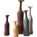 Retro Rustic Brown Blue Twisted Cylindrical Ceramic Vase Creative Styling Dead Wood High Neck Vase