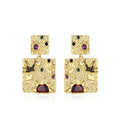 LUOTEEMI Handmade Earing Zircon Hot Sale Woman Luxury Brass Drop Popular Fashion Jewelry Colourful Earrings