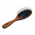 Baoli Customized Logo 25mm Sapele Wooden Pin Brush Dog Hair Grooming Brush Pet Long Pins Undercoat Brush