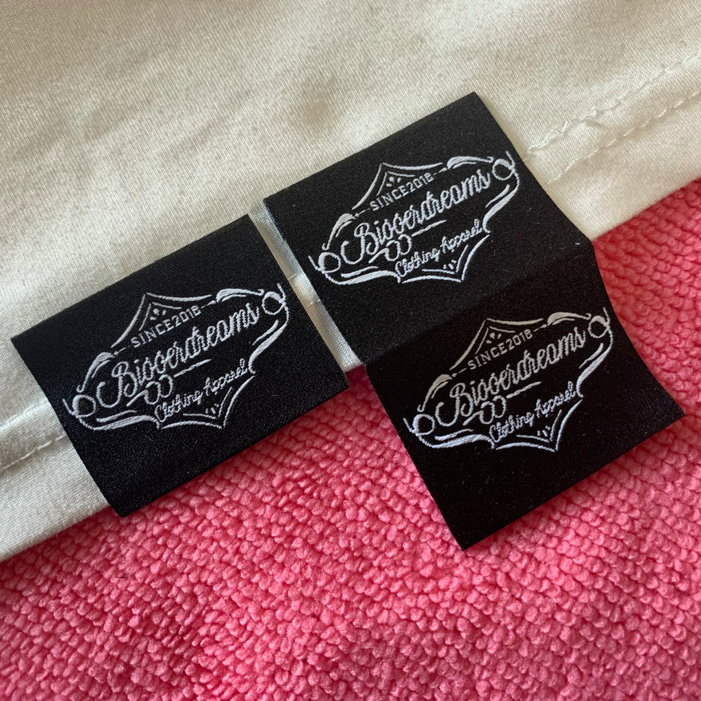 Custom Brand logo manhattan Fold Shirt Cuff Labeldurable Damask Woven Sleeve Hem Tags