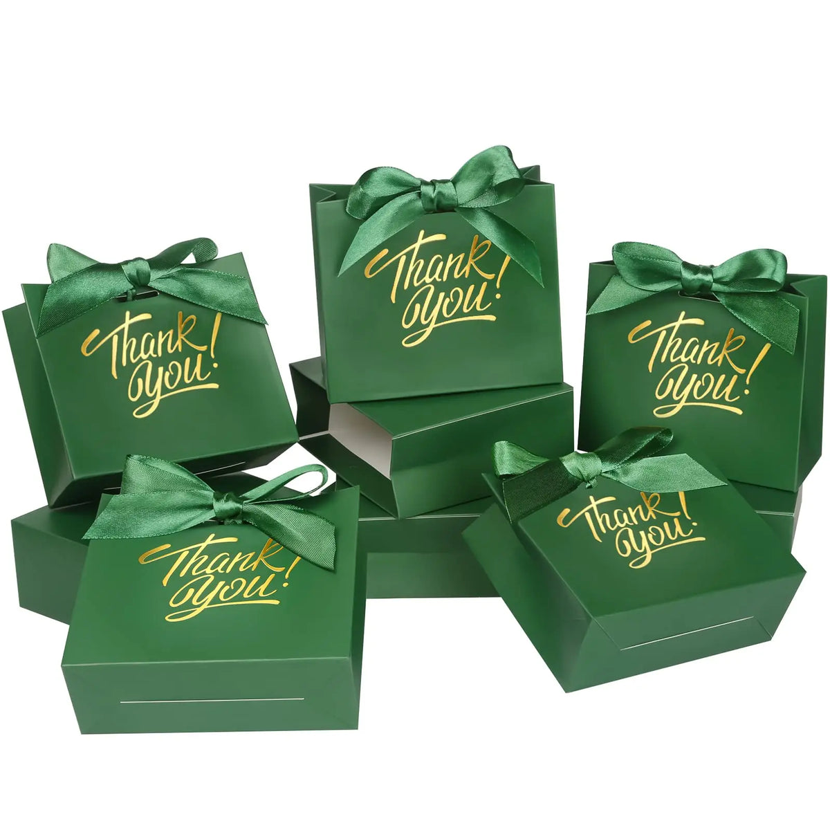 Wholesale White Card Gold Foil Paper Bag Green Gift Bags for Jewelry Bag
