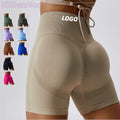 YISHENHON Seamless Women's Yoga Shorts Peach Hip-lifting High Waist Fitness Pants Tight Running Sports Shorts Girls