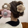 Hot Selling Winter Plush Flower Hair Claw Clips Fluffy Hair Accessories for Women Kids Girls' Flower Shape Hair Accessories