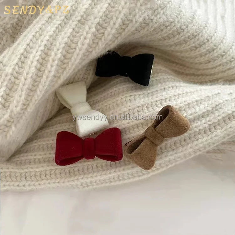 New Winter Kids Small 4cm Velvet Hair Bows Clips Bowknot Girls Children Cute Barrettes Hair Accessory