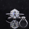 Starsgem Solid Gold  GH 8.5mm OEC Moissanite Stone Women Ring for Wedding