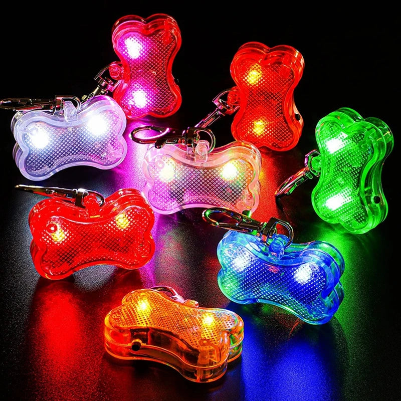 Cheap Wholesale Hot Sale LED Light Bone Shape Pet ID Name Tag Water Resistant Safety Dog ID Tag