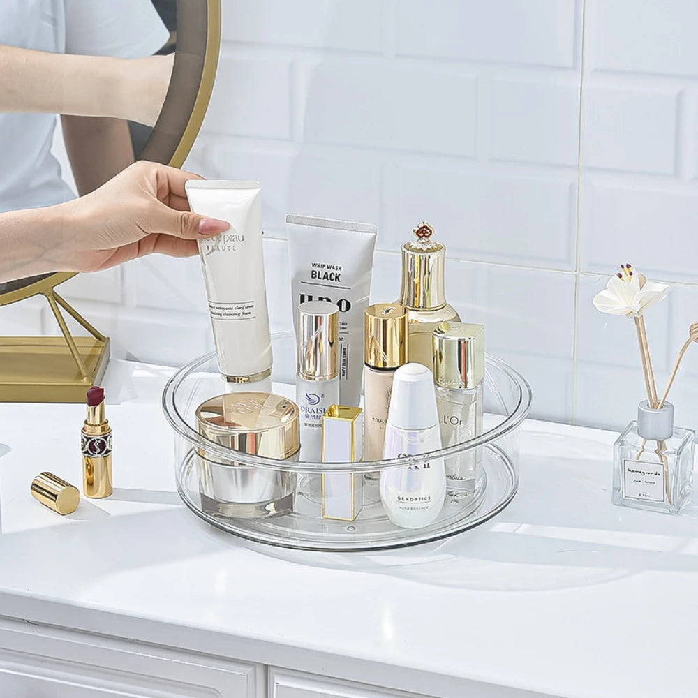 Dainty Factory Wholesale Clear Transparent Large 360 Degree Rotation Cosmetic Storage Box 360 Rotating Makeup Organizer