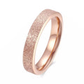 4MM Rose Gold Mens Womens Titanium Stainless Steel Couple Rings for Him and Her Wedding Promise Engagement Bands