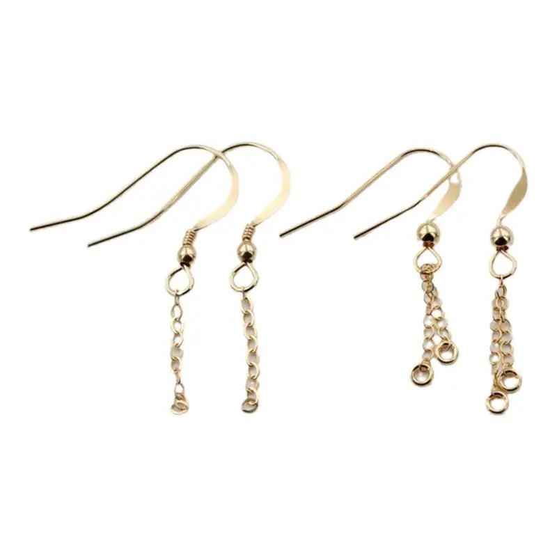 14K Gold Filled GF Earring Hooks Hot Sale S Shape Ear Hooks With Chain Jewelry Findings