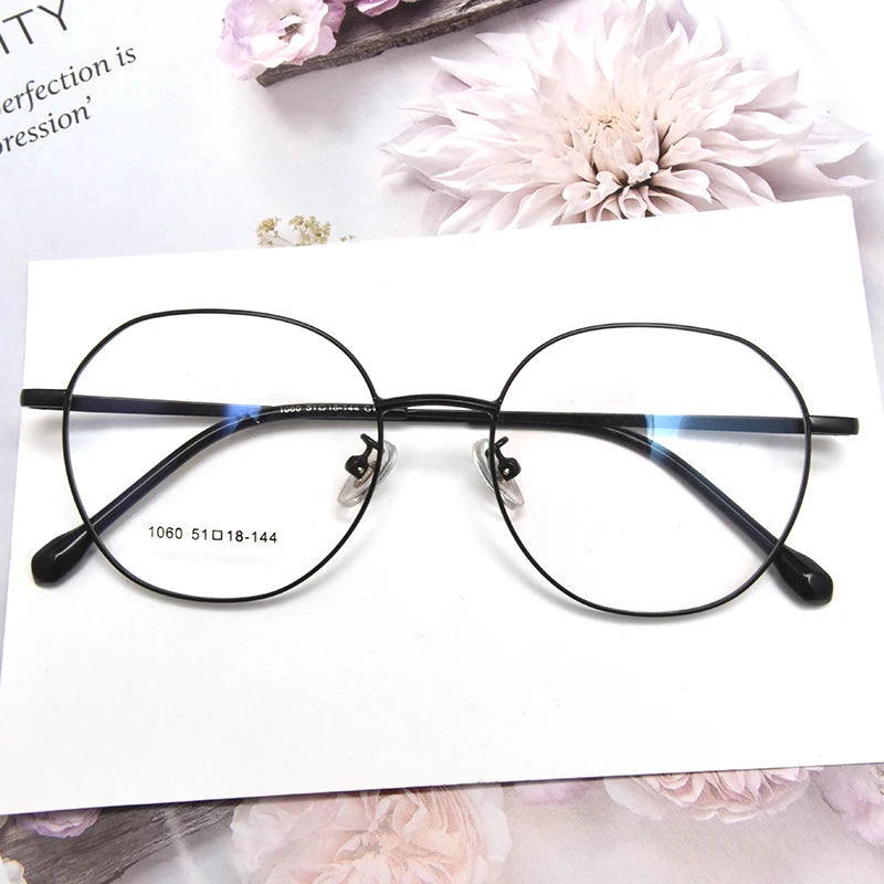 Round Glasses Frame Women Men Unisex Blue Light Blocking Glasses Laboratory Glass Retro