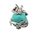 Natural Gemstone Dragon Round Ball Keychain Reiki Chakra Healing Pendant for Necklace Earrings Jewelry Making Crafts Design