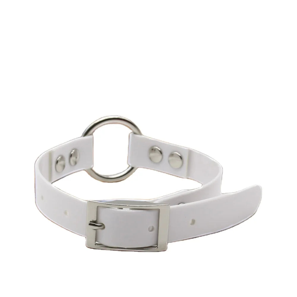 Small Cartoon Style Multicolor O Ring Dog Collar TPU Webbing Odor Proof Eco-Friendly Training Pet Collar Solid Rivet