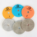 RAIZI 4 Inch/ 100 mm 3 Step Wet Granite Marble Engineered Stone Diamond Polishing Pads