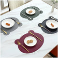 Bear Leather Placemat Insulation Pad Restaurant Hotel Table Mat Placemat Waterproof Dining Plate Mat