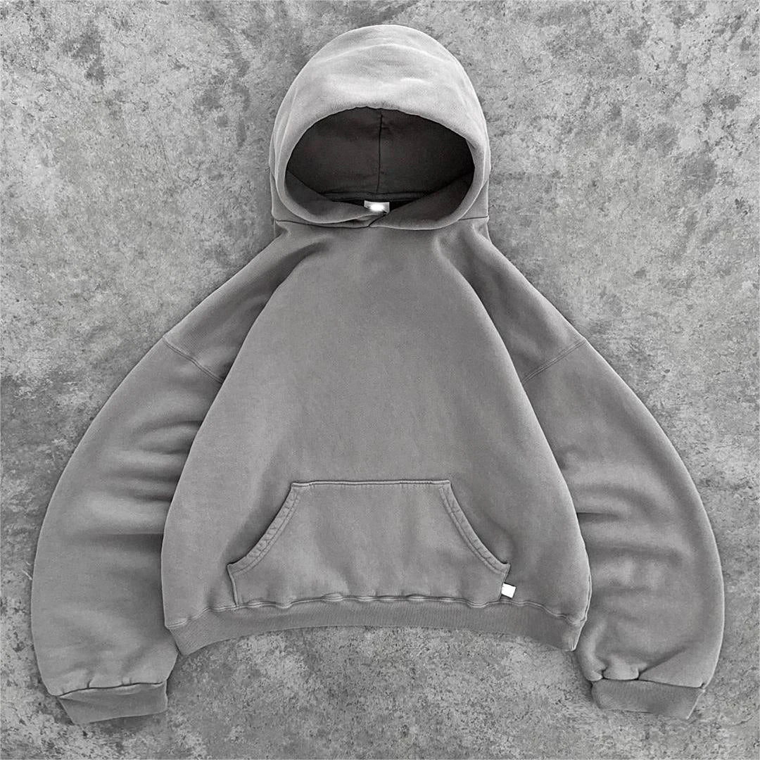 QYOURECLO Custom 450GSM Boxy Heavyweight Drop Shoulder Heavy Weight Cotton Oversized Fleece Hoodie