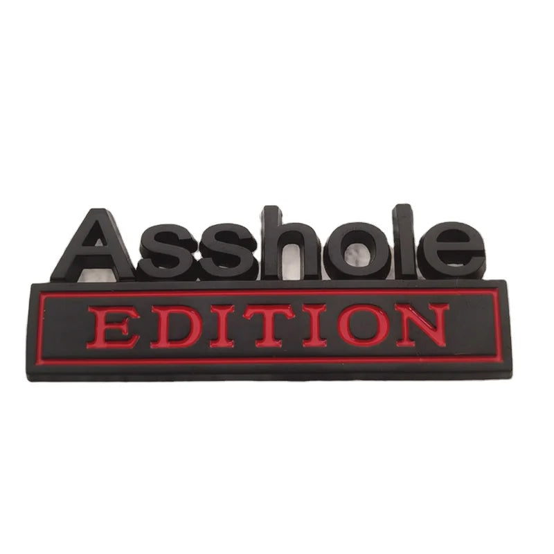 Manufacturer Metal Leaf Plates Automobiles Diy Parts A_sshole Car Labels Edition Modified Car Body Stickers Badges