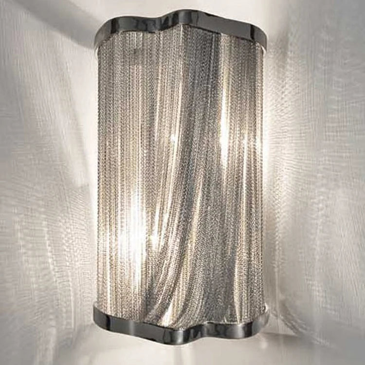 Indoor Chains Design Chrome Modern Wall Lamps Wholesale Simple Luxury Metal Wall Lamp for Hotel Bedroom