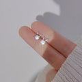 Rinhoo Cute Silver Plate Earrings Rabbit Lovely Zircon CZ Rhinestones Stud Earrings for Girls Birthday Gift Fashion Jewelry