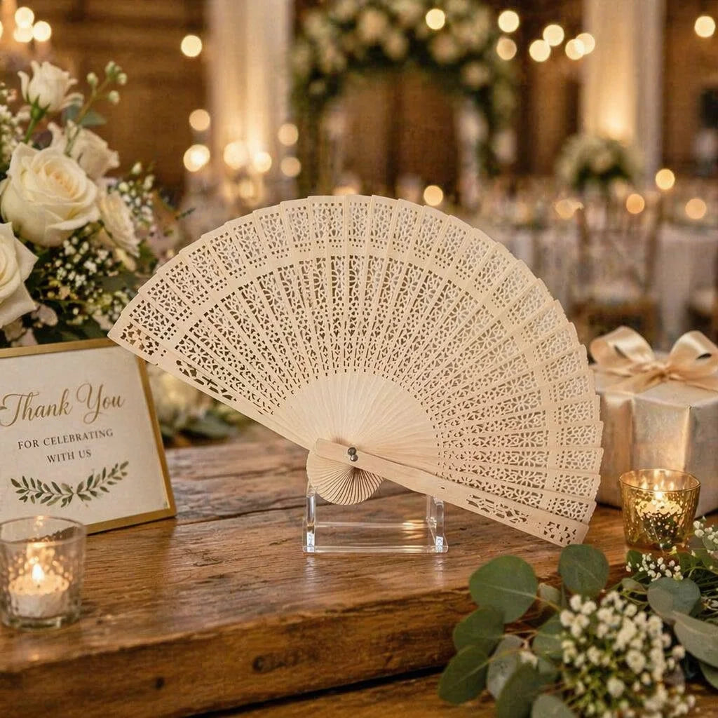 Custom Bamboo Hand Fan for Events Personalized Logo New Arrival Customized Custom Design Sample Wood Hand Fan