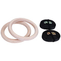 Adjustable Wood Hangboard Rings for Gymnastics and Rock Climbing Featuring Cam Buckle
