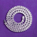 Wholesale Hip Hop Fine Jewelry 7MM 8MM VVS Moissanite Men's Baguette Tennis Chain With 925 Sterling Silver Pass Diamond Tester