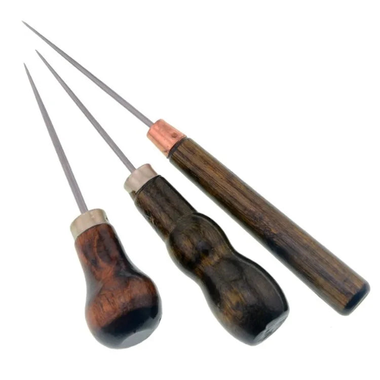 Wholesale Hand Made Leather or Pattern Paper Hole Making Tool Wooden Plastic Handle Awl