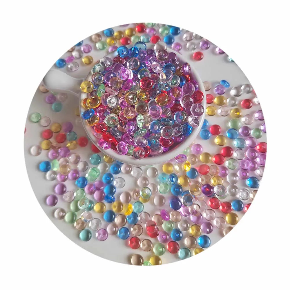 Hot Selling 500g/Lot Mini Flatback Acrylic Beads Colorful Fishbowl Vase Fillers Fairy Garden Decor Wedding Party Centerpieces