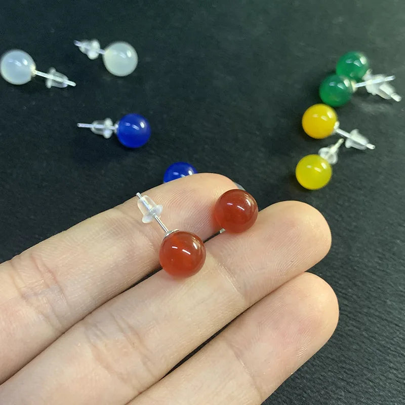 DIY Best Price Indian Jewelry Gold-plated Jewelry Zircon Chalcedony Jewelry Chalcedony Earrings for Healing Gift