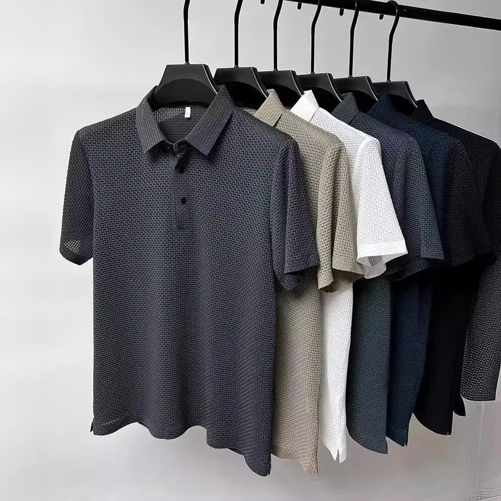 M-4XL Tennis Shirt Summer New Collar T-shirt Short Sleeved Business Casual Polo Shirt