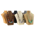 Winded Rope Straw Mat Small Model Chest Model Portrait  Neck Hemp Rope Head Jewelry Rack Jewelry Necklace Display  Props Wholesa