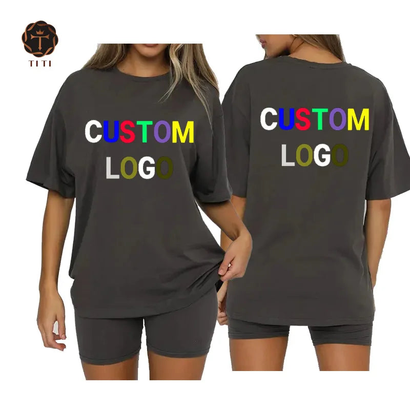 High Quality 100% Cotton Plus Size Oversized Unisex T Shirt Woman Women Drop Shoulder Short Sleeved Custom Desgin Blank Ts