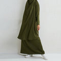 Latest Traditional Muslim 2-Piece Abaya for Women Plus Size Islamic Khimar Designs Burka Hidjab Robe and Dress