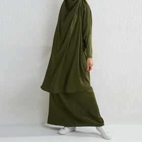 Latest Traditional Muslim 2-Piece Abaya for Women Plus Size Islamic Khimar Designs Burka Hidjab Robe and Dress