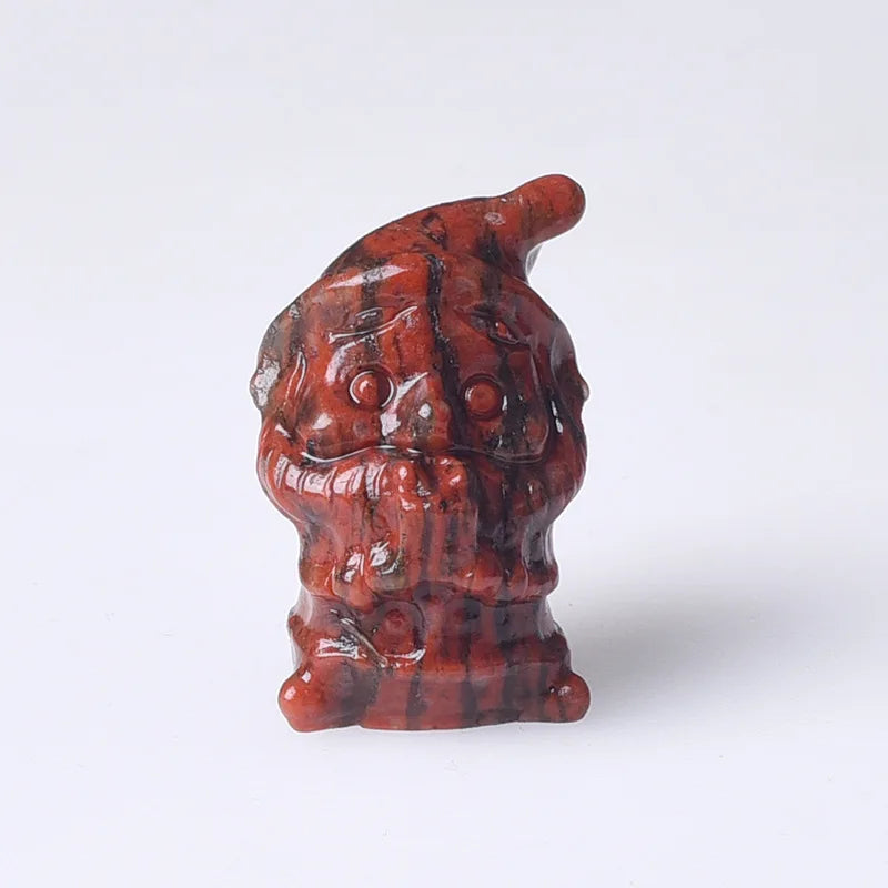 HZ Wholesale Natural Healing Red Sesame Stone Hand Carved Figurine Crystal Santa for Home Decor Gift Decorative