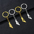 Manufacturer Stainless Steel Shield of David Flag Charm Keychain 18K Gold Plated Israel Map Star of David Pendant Key Chain