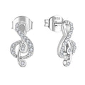 New Design Style 925 Sterling Silver Phonetic Symbols Pendant Bling Cz Women Long Stud Earrings Jewelry