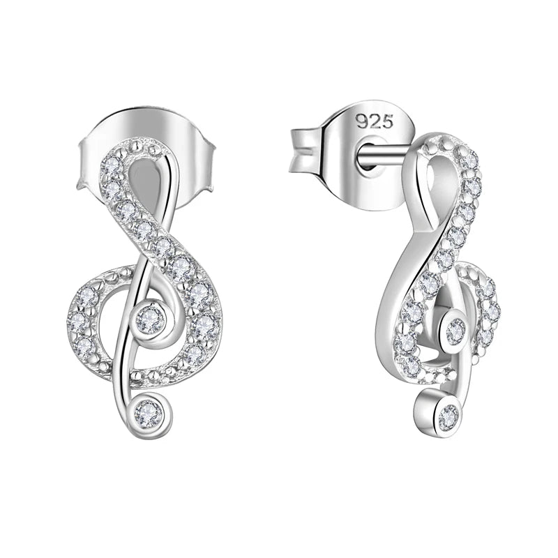 New Design Style 925 Sterling Silver Phonetic Symbols Pendant Bling Cz Women Long Stud Earrings Jewelry