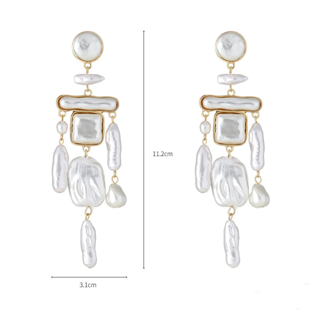 Wholesale Unique Dainty Freshwater Baroque Pearl Beads Dangling Drop Long Earring China Supplier Small Business Support