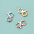 GP Infinity Figure 8 Clasp 925 Sterling Silver S Shaped Trigger Lobster Clasps Fancy Hooks Permanent Jewelry Chains Wholesale