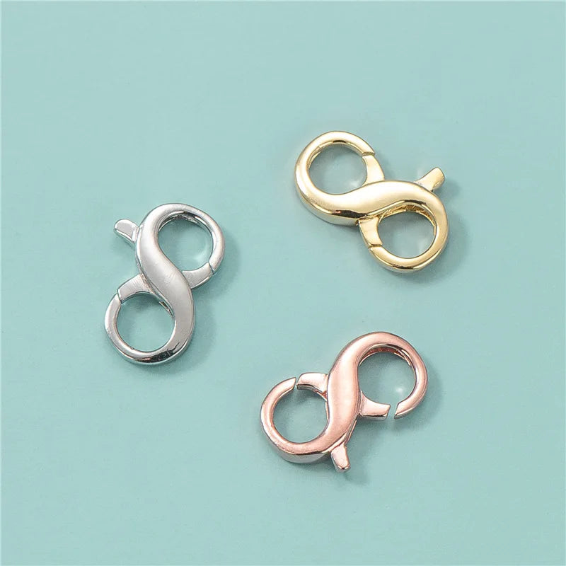 GP Infinity Figure 8 Clasp 925 Sterling Silver S Shaped Trigger Lobster Clasps Fancy Hooks Permanent Jewelry Chains Wholesale